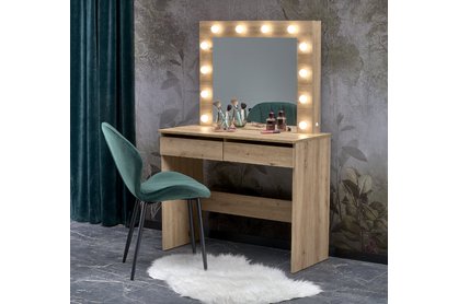 moderní Toaletní stolek Hollywood z szuflada i oswietleniem LED - Dub artisan
