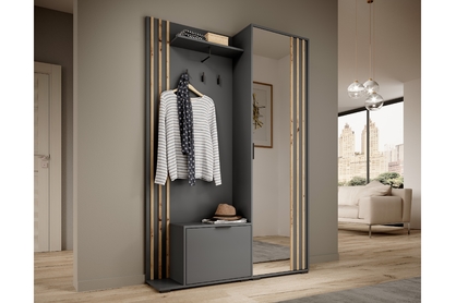 Šatní skříň do předsíně Neria 131 cm - grafit / dub artisan