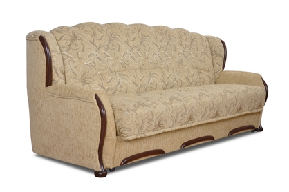 Fryderyk összecsukható kanapéágy a nappaliba - bézs Luna szövet / közepes diófa