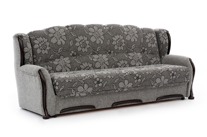 Fryderyk összecsukható kanapéágy a nappaliba - szürke Cleo szövet / wenge