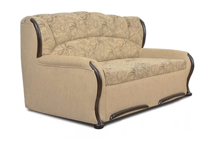 Fryderyk III összecsukható kanapé a nappaliba - bézs Luna szövet / közepes diófa