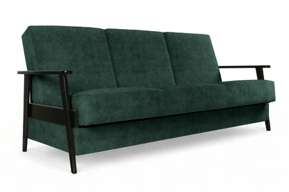 Clubroom PRL kanapéágy - szürke bársony, könnyen tisztítható Zetta 303 / fekete oldal