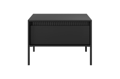 stolek kawowy Sanos z szuflada - 68x68 cm - Černý