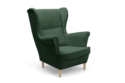 Vilano fotel - zöld kordbársony Poso 14 / bükkfa lábak