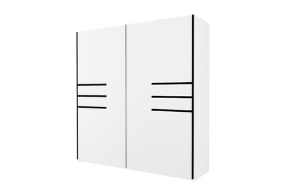 Skriňa s posuvnými dverami Violla 57 - 200 cm - biela / čierny