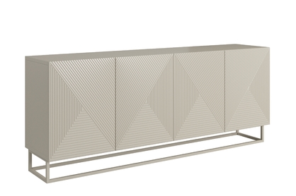 Kombinovaná komoda Asha 200 cm so štyrmi dverami - kasmír / kasmír podstavec