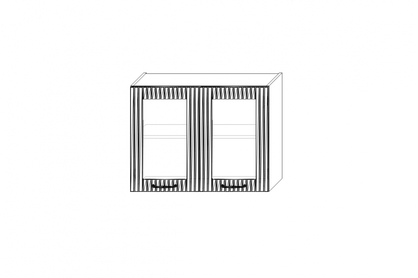 Skrinka Kuchynská závesná Kammono F11 WW80/61 dvojdverová s presklením