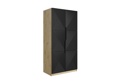 Skriňa Asha 100 cm - artisan / čierna mat / čierne úchytky