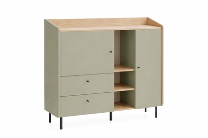 Komoda Fiorenza 125 cm s zásuvkami - eukalyptus / dub baltic dune