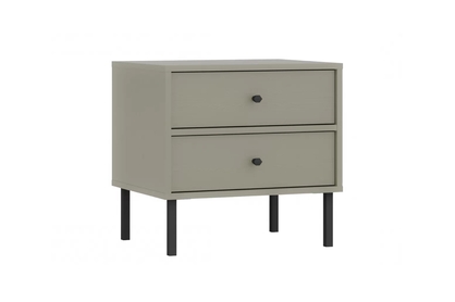 Nočný stolík Lotina II 2S so zásuvkami 52 cm - eukalyptus / čierny nožičky