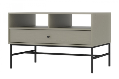 Konferenční stolek Lotina III 1S se zásuvkou 100x65 cm - eukaliptus / černé nožky