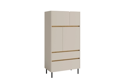 Uzavretá študentská knižnica Luca 80 cm - piesková béžová / olejovaný dub