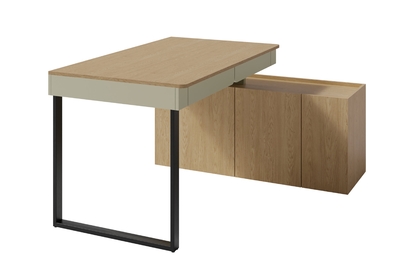 PC stôl s komodou Luca - eukalyptus / dub baltic dune