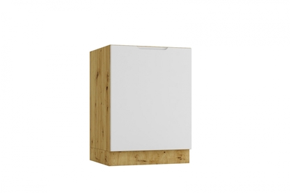 Skříňka kuchyňská spodní jednodveřová Isabel D60 - světlý šedá mat / dub artisan
