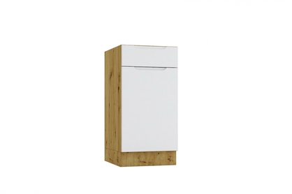 Skříňka kuchyňská jednodveřová z szuflada Isabel D40 S1 - světlý šedá mat / dub artisan