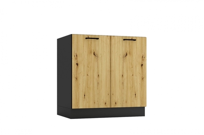 Dřezová dvoudveřová kuchyňská skříňka Anika D80 ZL - dub artisan / grafit