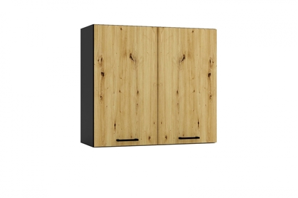 Skříňka kuchyňská závěsná dvoudveřová Anika W80 - dub artisan / grafit
