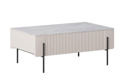 Konferenčný stolík Malmi 100 cm - kašmírová / crema bianca / čierna