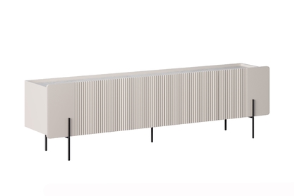 TV stolek Malmi 200 cm - kašmírový / crema bianca / černé nožky