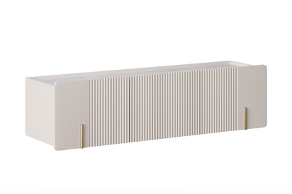 Závěsný TV stolek Malmi 150 cm - kašmírový / crema bianca / zlatý