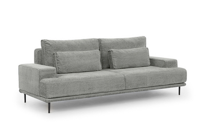 Pohovka Nicole - šedý šenil Perfect Harmony 85 / čierne nožičky