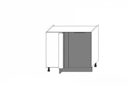 Skříňka kuchyňská spodní Ilandia DPR110x65 rohová jednodveřová - šedá mat