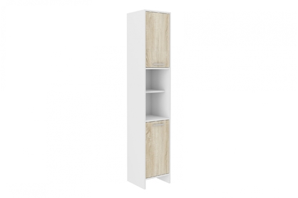 Koupelnová vysoká skříňka Lemia 34 cm - dub sonoma / bílá
