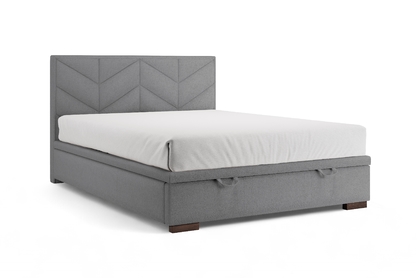 Boxspring posteľ Lindi 140x200 S vnútorným úložným priestorom- šedý szenil Perfect Harmony 82 / nožičky Venge