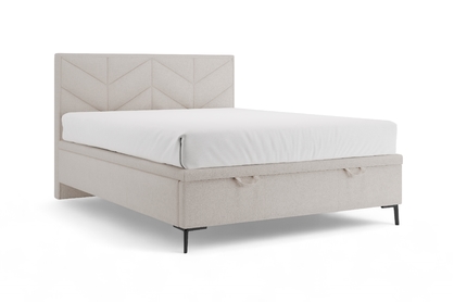 Postel boxspring Lindi 140x200 s úložným prostorem- béžová szenil Perfect Harmony 02 / Nohy černá 