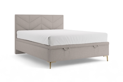 Postel boxspring Lindi 140x200 s úložným prostorem- hnědá szenil Perfect Harmony 04 / Nohy zlote