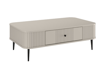 Kávový stolík Vesper 103x60 cm so zásuvkou - kasmír / čierne nohy