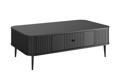 Čierny konferenčný stolík Vesper 103x60 cm so zásuvkou - čierne nohy