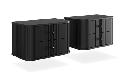 Nočné stolíky na stenu Vespera 56 cm - 2 ks - čierna