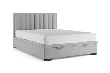 Boxspring posteľ Misel 140x200 S vnútorným úložným priestorom- šedý zamat Magic Velvet 2240 / nožičky Venge