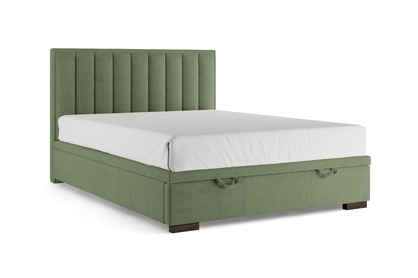 Boxspring posteľ Misel 140x200 S vnútorným úložným priestorom- zielny zamat Magic Velvet 2243 / nožičky Venge