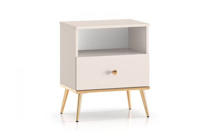 Nočný stolík Narelli 06 50 cm - kašmír / zlaté nožičky