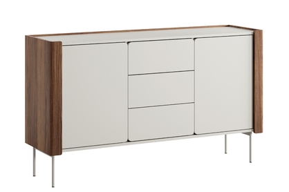 Dvoukřídlá komoda Pelavo 142 cm s šuplíky - kašmír / ořech warmia