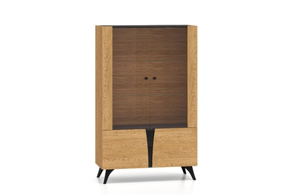 Vitrína Natina 03 - 95 cm - dub baltic dune / černý jasan portland