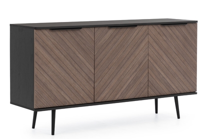 Komoda Eterio 150 cm trojdverová - captains deck / čierny grafit