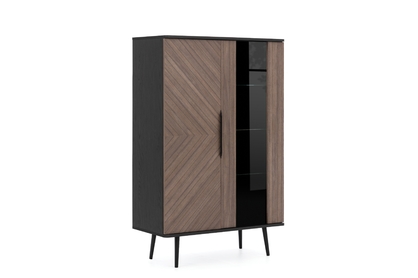 Vitrína Eterio 90 cm - captains deck / černý grafit