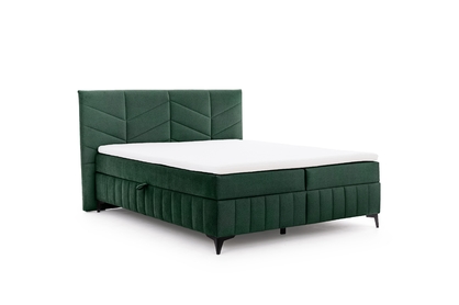  Pat boxspring Penia 160x200 cu spațiu de depozitare - catifea verde hidrofobă Element 12 