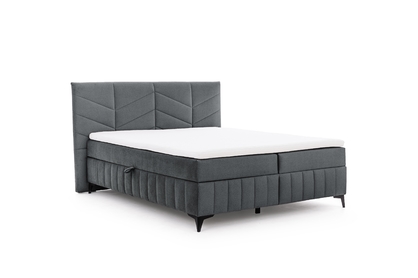 Pat boxspring Penia 160x200 cu spațiu de depozitare - catifea grafit hidrofobă Element 22