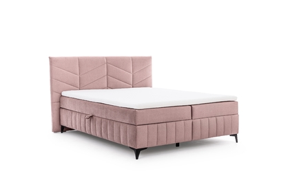 Pat boxspring Penia 180x200 cu spațiu de depozitare - catifea roz hidrofobă Element 18