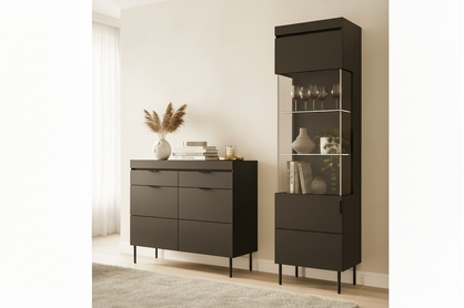 Vitrína Sentia 1D - čierna / čierna 