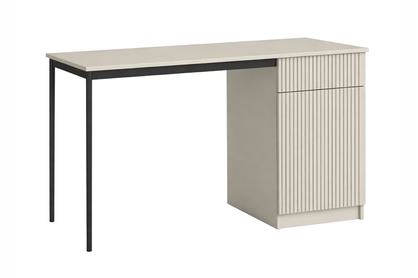 Jednodverový písací stôl Nicole 120 cm so zásuvkou - kasmír / čierne nohy