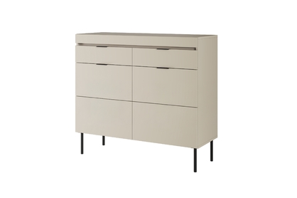 Komoda Sentia 105 cm s 2 zásuvkami - kašmírová / čierna