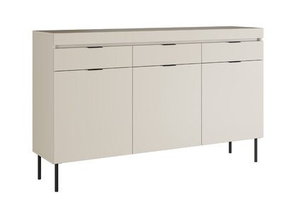 Trojdverová komoda Sentia 157 cm s tromi zásuvkami - kašmír / čierna