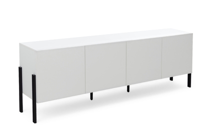 TV stolek Wezilo 204 cm - bílý supermat / černé nožky
