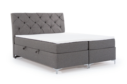 Boxspring postel s úložným prostorem Misha 160x200 - šedá látka Sawana 21