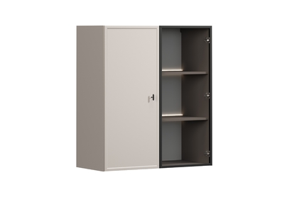 Závesná vitrína Lorini 100 cm - kašmírová / čierna úchytka T